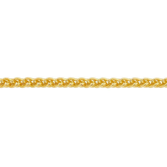 14/20 Gelbgold gefüllte 1,3 mm runde Weizenkette, pro Fuß