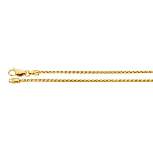 14/20 Gelbgold gefüllte 1,5 mm runde Weizenkette