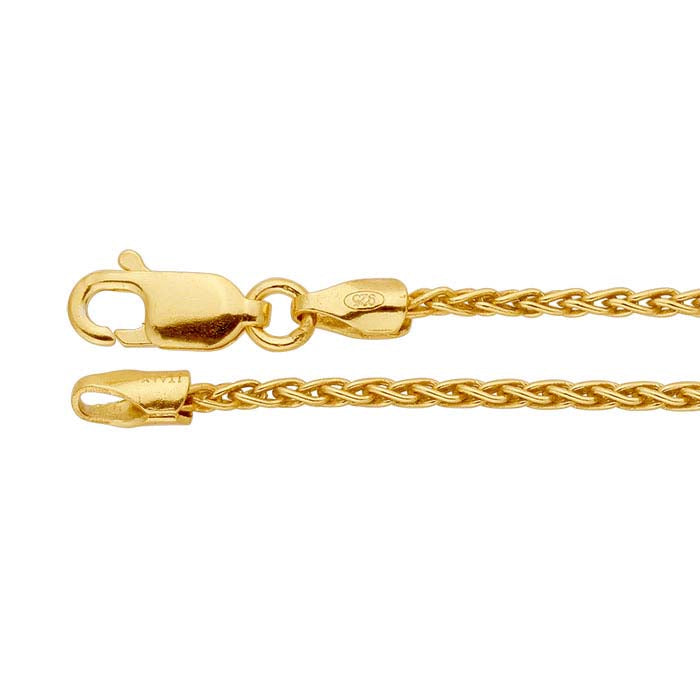 14/20 Gelbgold gefüllte 1,5 mm runde Weizenkette