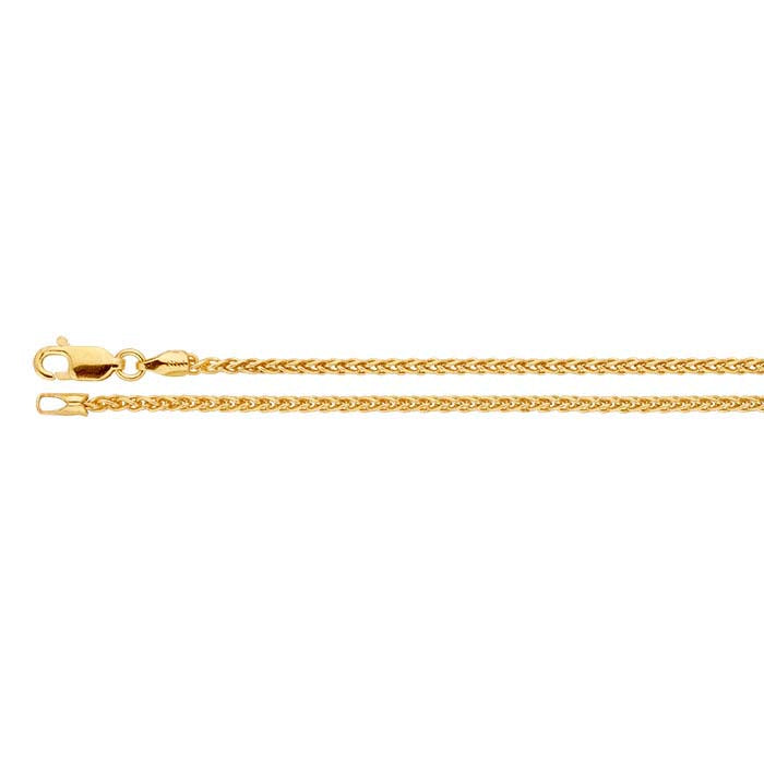 14/20 Gelbgold gefüllte 1,85 mm runde Weizenkette