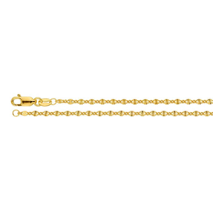 14/20 Gelbgold gefüllte 2,1 mm gemusterte lange und kurze Kette