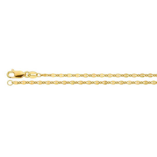 14/20 Yellow Gold-Filled 2mm Dapped Long & Short Chain