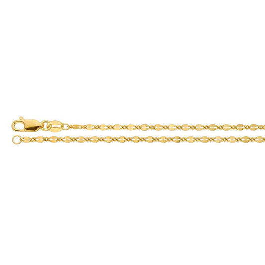 14/20 Gelbgold gefüllte 2 mm gepunktete lange und kurze Kette