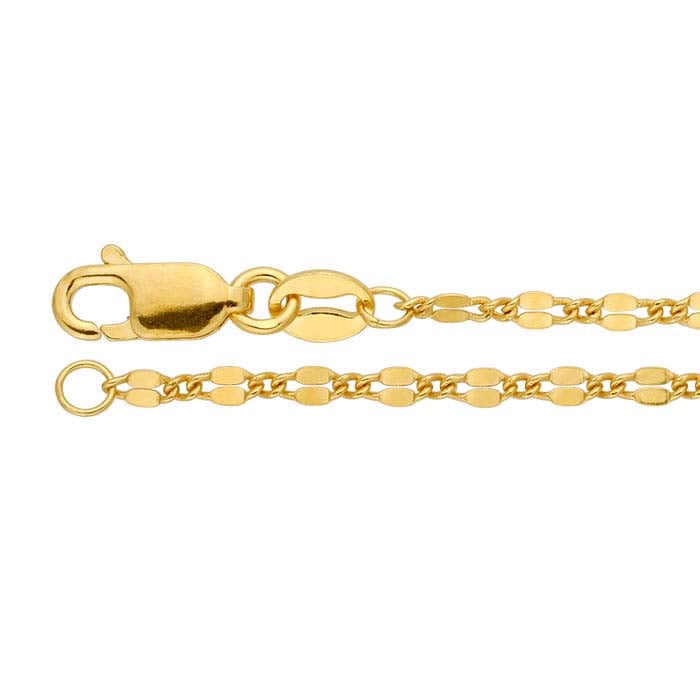 14/20 Gelbgold gefüllte 2 mm gepunktete lange und kurze Kette