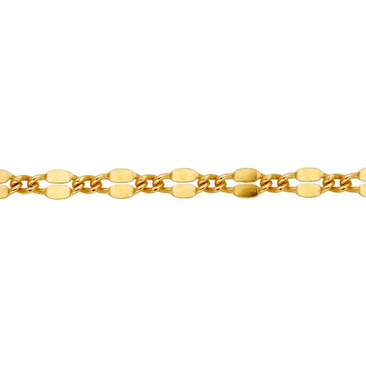 14/20 Gelbgold gefüllte 2 mm gepunktete lange und kurze Kette