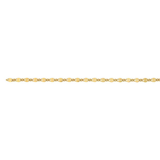 14/20 Gelbgold gefüllte 2 mm gepunktete lange und kurze Kette, pro Fuß