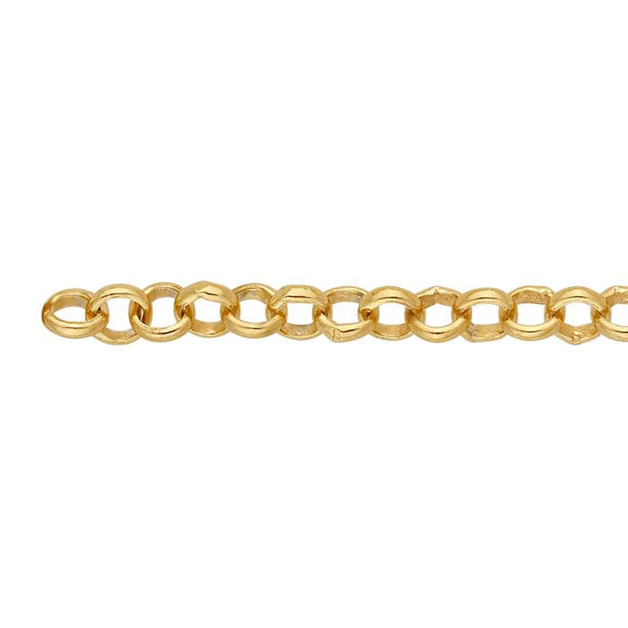 14/20 Gelbgold gefüllte 3 mm runde Rolo-Kette, pro Fuß