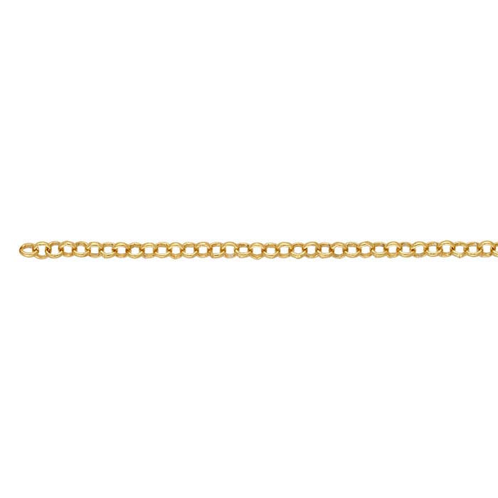14/20 Gelbgold gefüllte 3 mm runde Rolo-Kette, pro Fuß
