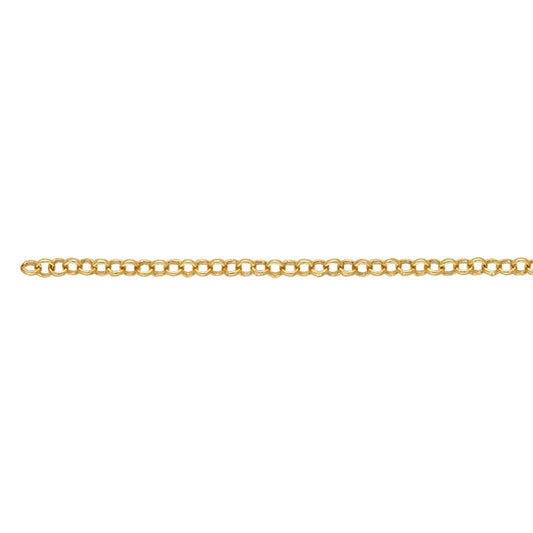 14/20 Gelbgold gefüllte 3 mm runde Rolo-Kette, pro Fuß