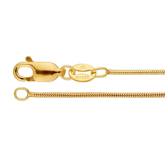 14/20 Yellow Gold-Filled Seamed Snake Chain