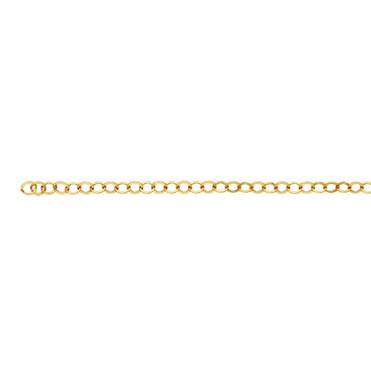 14/20 Gelbgold gefüllte 3,5 mm flache runde Kabelkette, pro Fuß