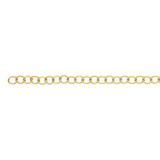 14/20 Gelbgold gefüllte, flache, runde Kabelkette, 4,6 mm, pro Fuß