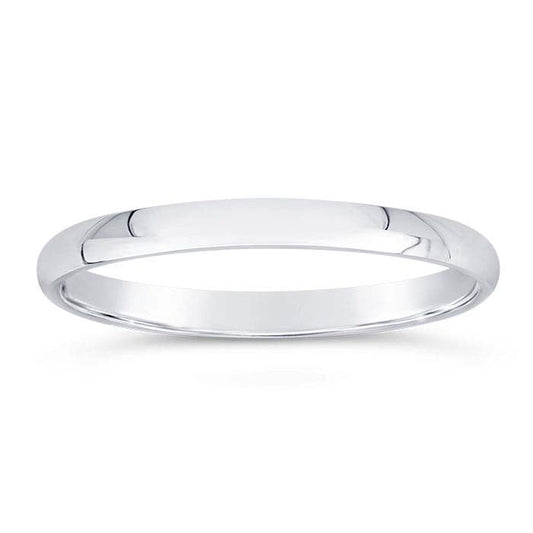 Nordt 14K White Gold Lightweight Half-Round Wedding Band