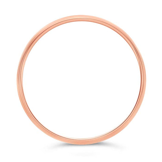 Alianza de boda ligera de media caña de 2 mm en oro rosa de 14 quilates de Nordt