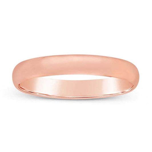 Alianza de boda ligera de media caña de 3 mm en oro rosa de 14 quilates de Nordt