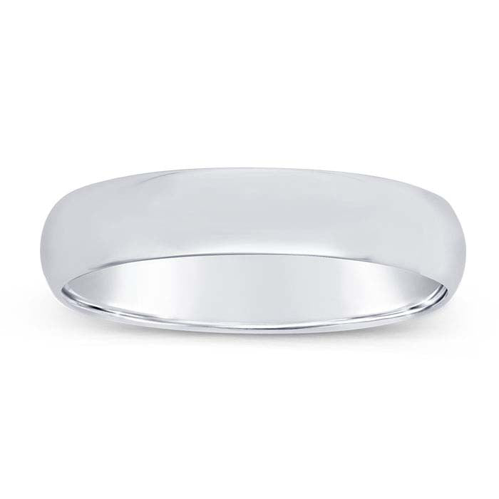 Nordt 14K White Gold Lightweight Half-Round Wedding Band