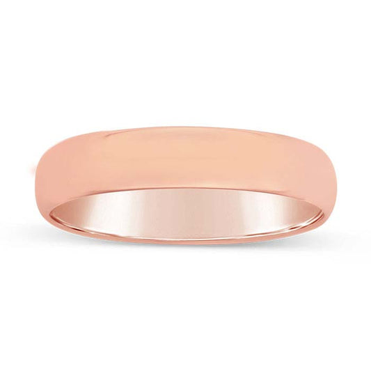 Alianza de boda ligera de media caña de 4 mm en oro rosa de 14 quilates de Nordt