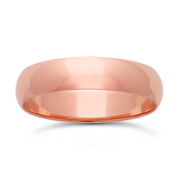 Nordt 14K Rose Gold Lightweight Half-Round Wedding Band