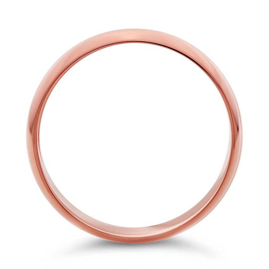 Alianza de boda ligera de media caña de 6 mm en oro rosa de 14 quilates de Nordt