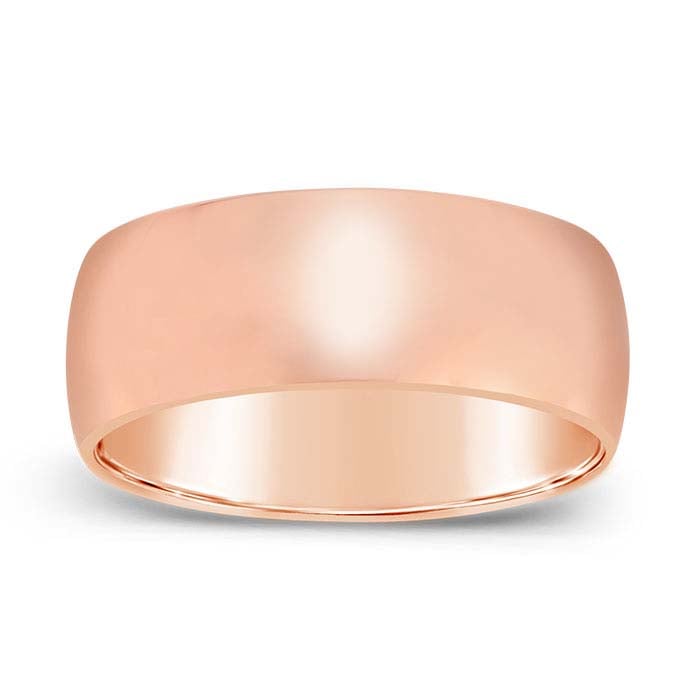 Nordt 14K Rose Gold Lightweight Half-Round Wedding Band