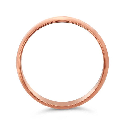 Alianza de boda ligera de media caña de 8 mm en oro rosa de 14 quilates de Nordt