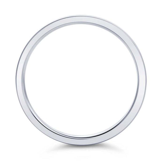 Nordt 14K White Gold Flat Comfort Fit Lightweight Wedding Band