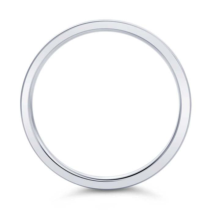 Nordt 14K White Gold Flat Comfort Fit Lightweight Wedding Band