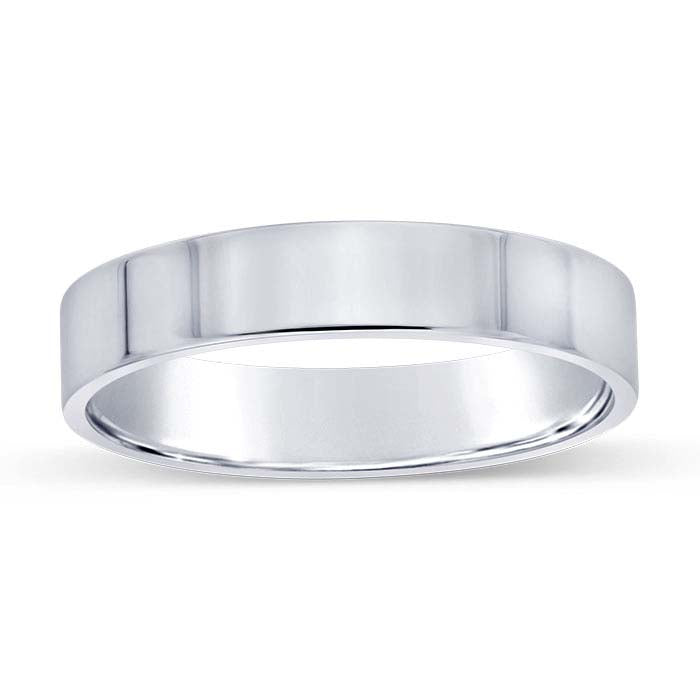 Nordt 14K White Gold Flat Comfort Fit Lightweight Wedding Band