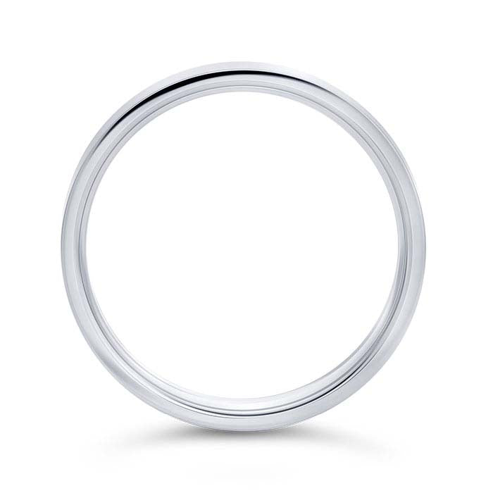 Nordt 14K White Gold Flat Comfort Fit Lightweight Wedding Band