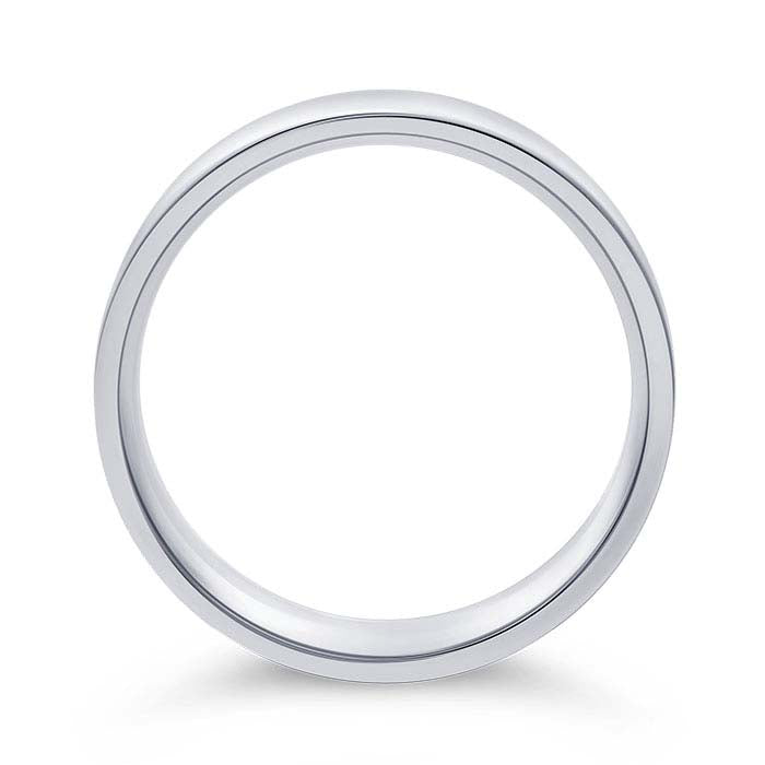 Nordt 14K White Gold Flat Comfort Fit Lightweight Wedding Band