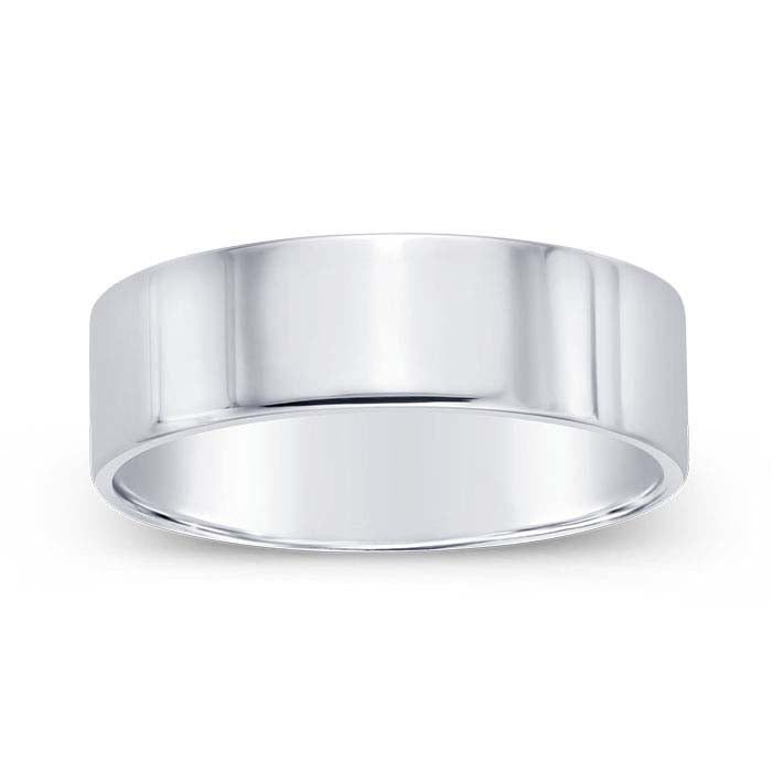 Nordt 14K White Gold Flat Comfort Fit Lightweight Wedding Band