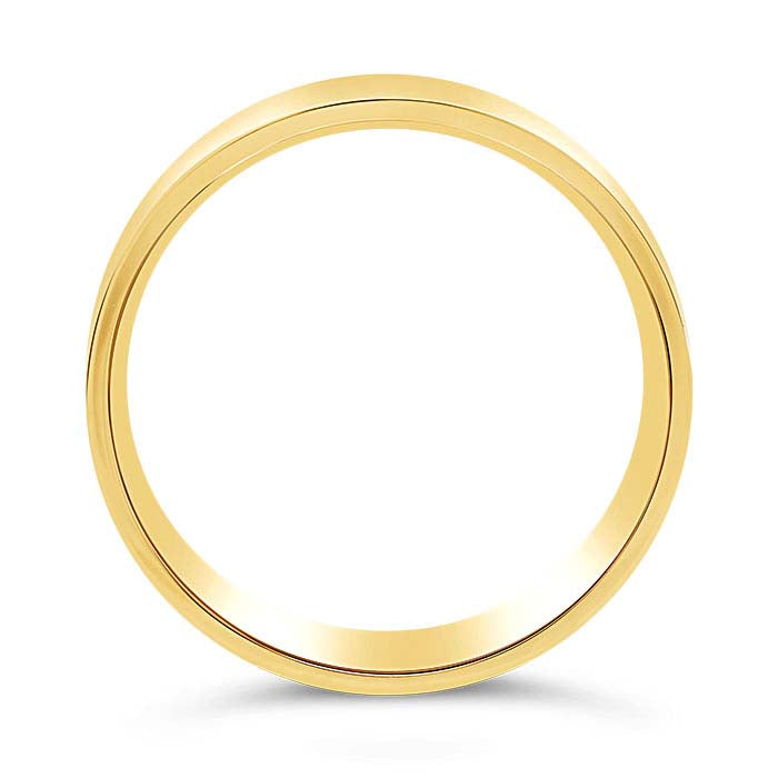 Nordt 14K Yellow Gold 8mm Flat Comfort Fit Lightweight Wedding Band