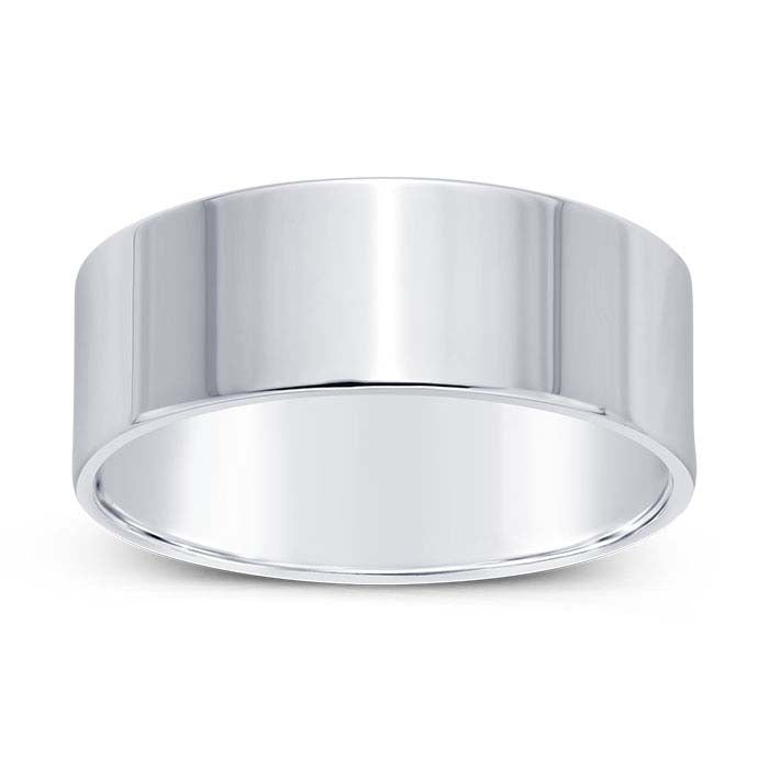 Nordt 14K White Gold Flat Comfort Fit Lightweight Wedding Band