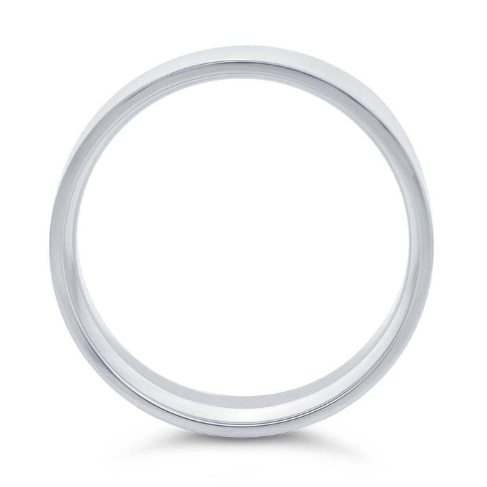 Nordt 14K White Gold Flat Comfort Fit Lightweight Wedding Band