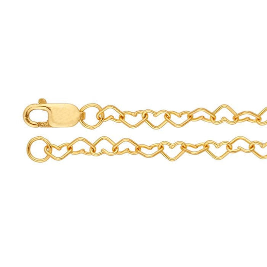 14/20 Yellow Gold-Filled 3.2mm Heart Link Cable Chain