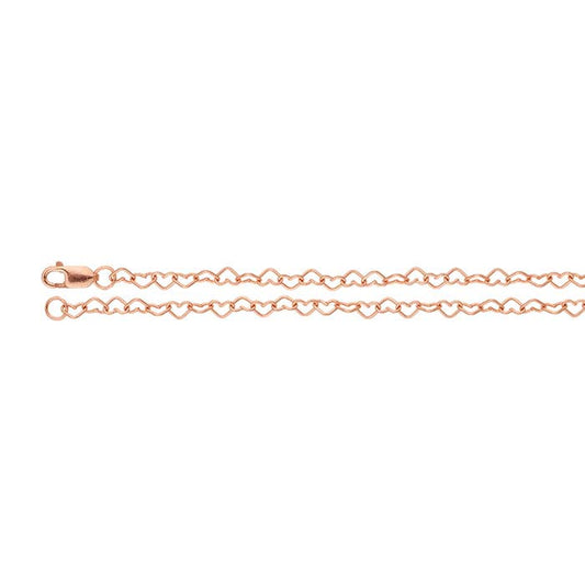 14/20 Rose Gold-Filled 3.2mm Heart Link Cable Chain