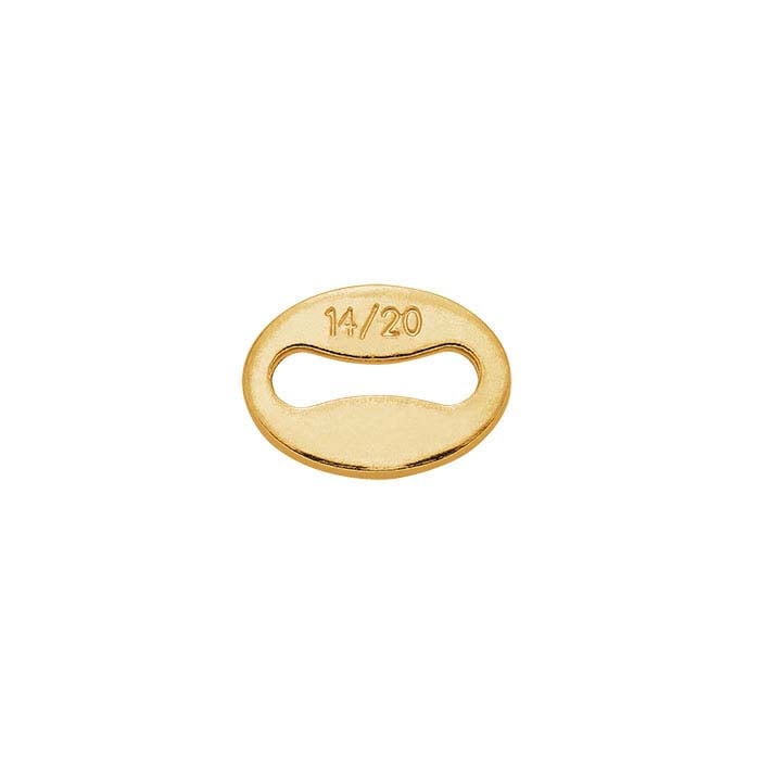 Oro giallo 14/20 gold-filled 5,4 x 4 mm ovale "etichetta 17,78 mm, 1,45 mm"