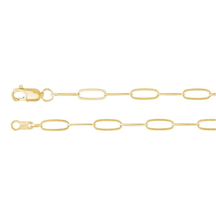 14K Yellow Gold 2.1mm Oval Cable Chain
