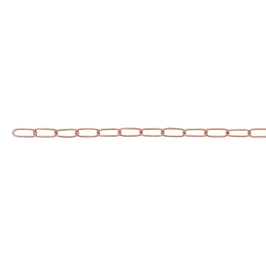 Ovale Ankerkette aus 14 Karat Roségold, 3 mm, pro Zoll