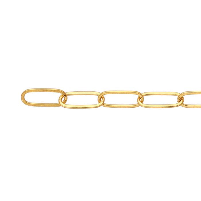 14K Yellow Gold Flat Oval Cable Chain