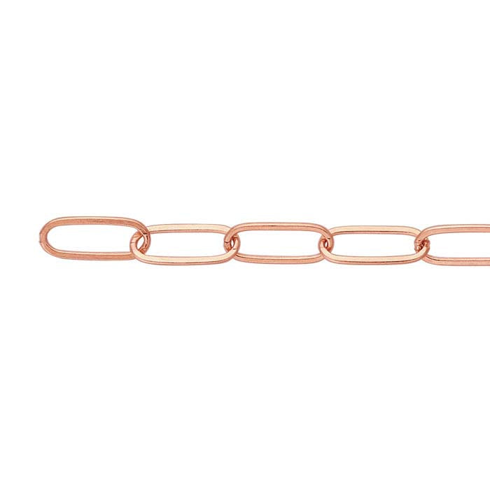 14K Rose Gold 3mm Flat Oval Cable Chain