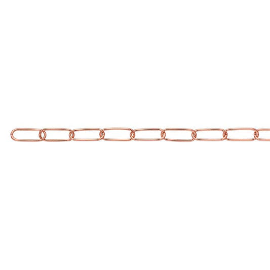 Ovale Ankerkette aus 14 Karat Roségold, 4,4 mm, pro Zoll