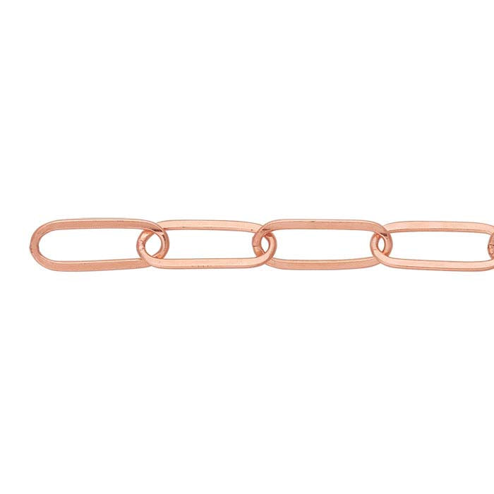 14K Rose Gold 3mm Flat Oval Cable Chain