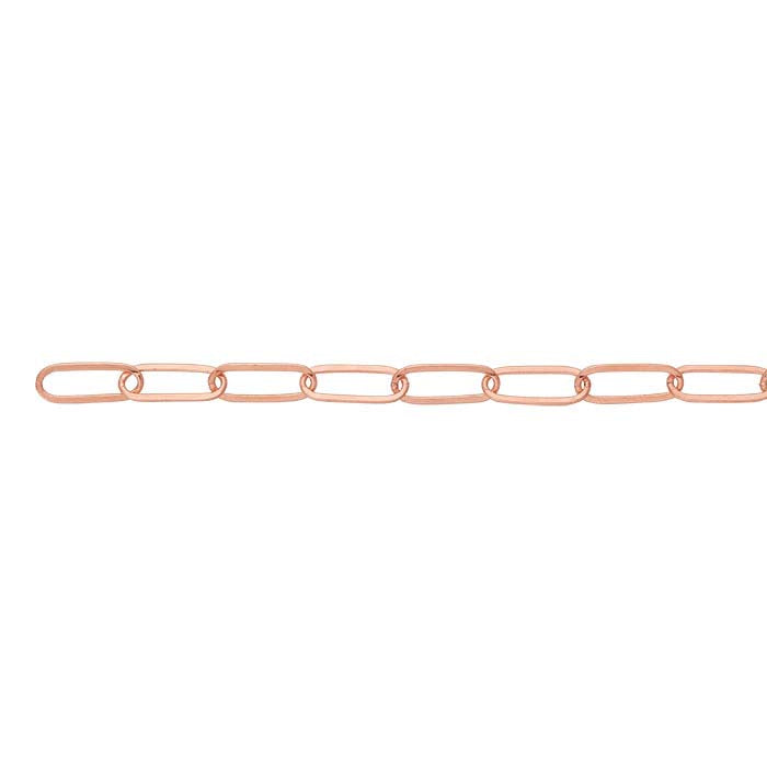 14K Rose Gold 3mm Flat Oval Cable Chain