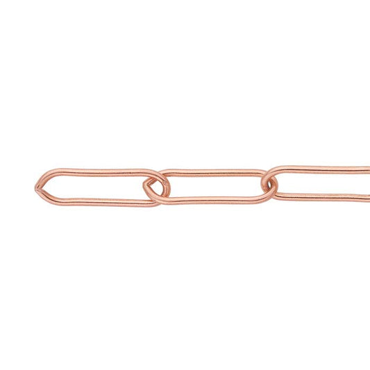 Ovale Ankerkette aus 14 Karat Roségold, 5 mm, pro Zoll