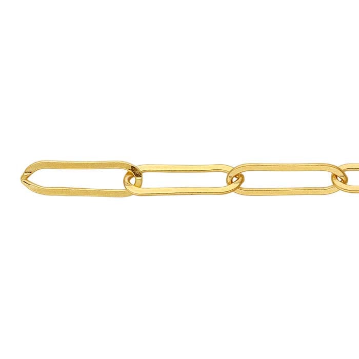 14K Yellow Gold Flat Oval Cable Chain