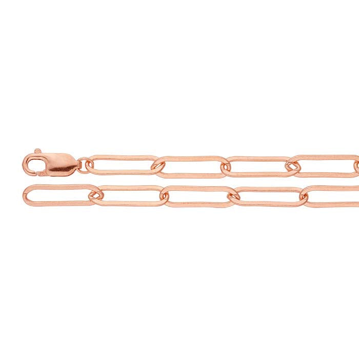 14K Rose Gold 3mm Flat Oval Cable Chain