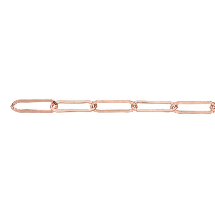 14K Rose Gold 3mm Flat Oval Cable Chain