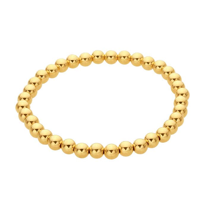 14/20 Yellow Gold-Filled Beaded Stretch Bangle Bracelet