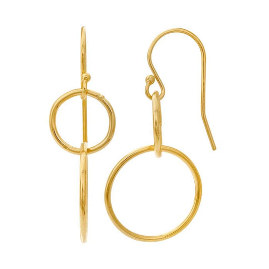 14/20 Yellow Gold-Filled Interlocking Rings Earrings